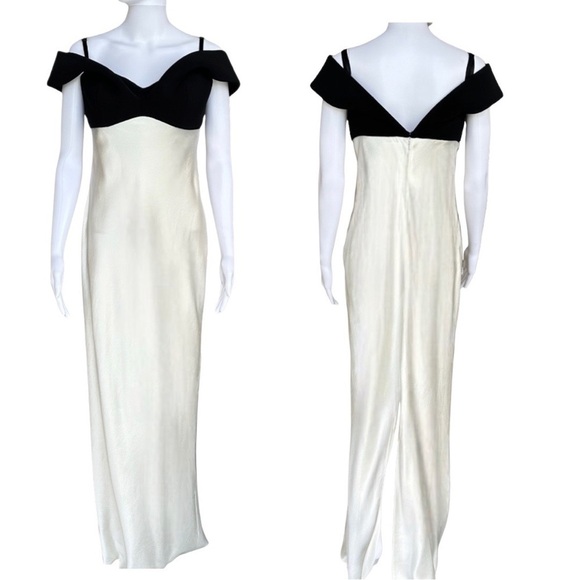 Brandon Maxwell Off-The-Shoulder Silk Draped Gown BNWT - Picture 8 of 11